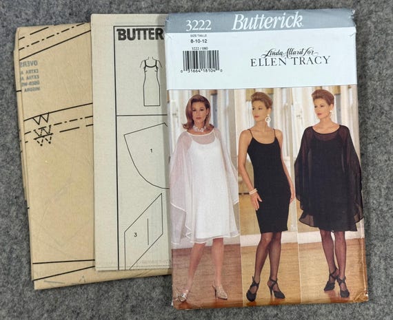 Vintage 90s Dress Sewing Pattern  Butterick 3222, Ellen Tracy, Size 8-12  (UNCUT/FF) - Etsy