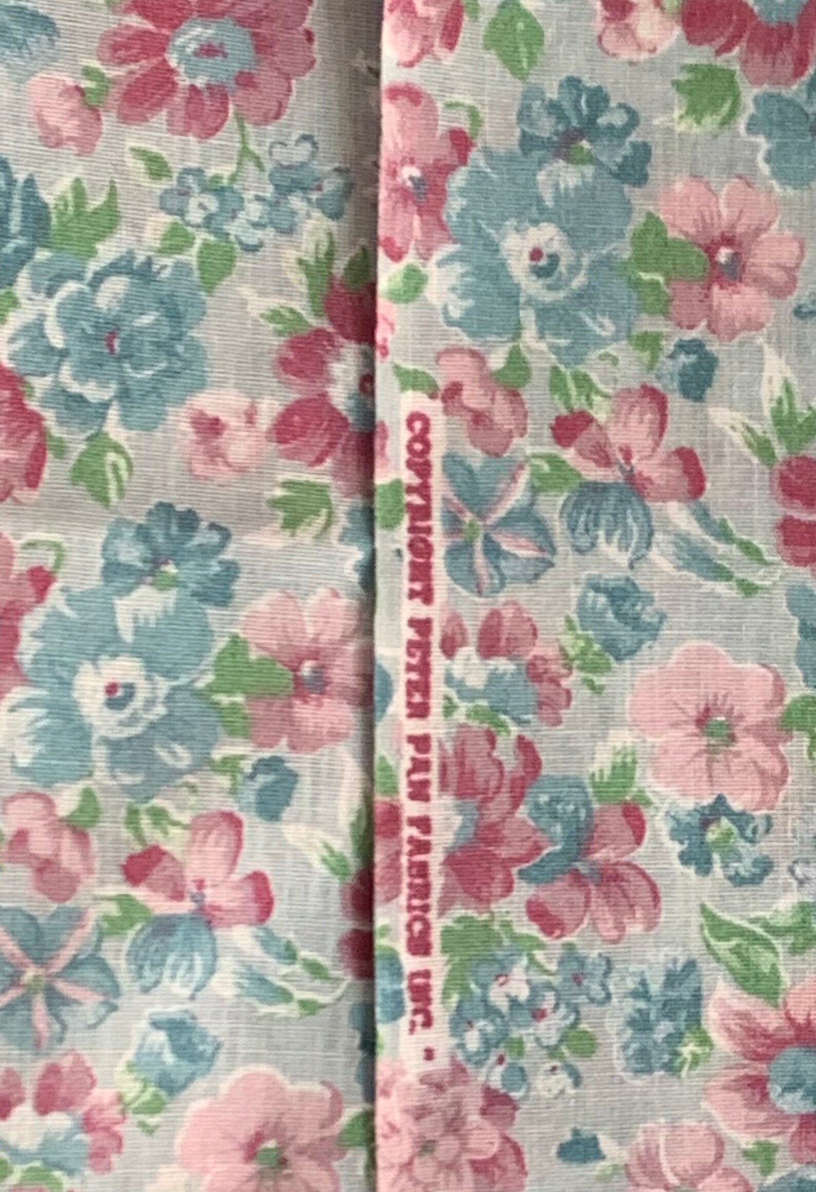 Peter Pan Fabrics Vintage Pastel Flowers on a Beautiful Light Blue Background copyright Peter