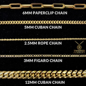 18K Gold Halskette - Herren Gold Ketten - Cuban / Figaro / Seil Ketten Halskette Für Männer - Herren Schmuck - Geschenke Für Männer - Von Twistedpendant