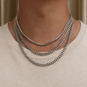 Mens Chain - 6mm Cuban Link Chain, Silver Chain Necklace For Men - Mens Jewelry - Stainless Steel Chain By Twistedpendant
