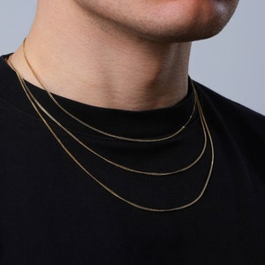 Thin Gold Cuban Chain, 18k Gold Chain Necklace, Mens Gold Curb Chain, Gold Chains for Men, Gold Necklace Men Jewellery - By Twistedpendant