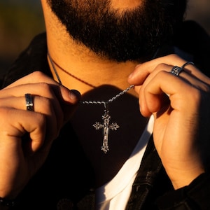 Collier croix en argent - Collier pendentif croix en or vintage pour homme - Grande breloque pendentif croix - Pendentif chaîne croix par Twistedpendant