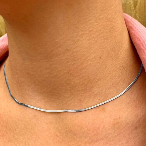 Thin Silver Chain Silver 2mm Flat Snake 