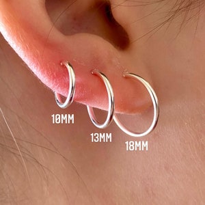 925 Sterling Silver Hoop Earrings Thin Small Silver Hoops, Dainty Silver Earrings For Women, Silver Huggie Earrings / Sleeper Earrings Gifts