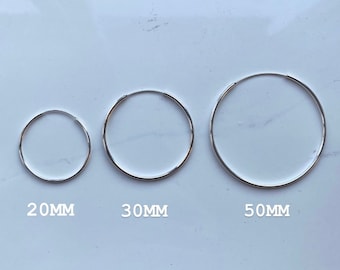 Silver Hoop Earrings, Small Hoop Earrings, 925 Sterling Silver Hoop Earrings 8/10/13/15/18/20/30/40/50/60mm, Big Silver Earrings For Women