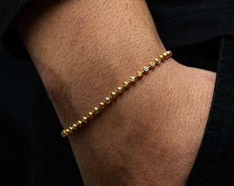 Mens Bracelet Gold Ball Bracelet Chain for Men Mens Jewelry