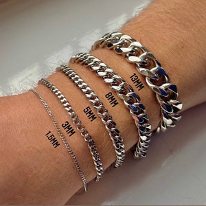 Silver Mens Bracelet Chain for Men Silver Bracelets Cuban Link Bracelet Chain Curb Gold Bracelets for Women Men Bracelet Women s Chains Etsy