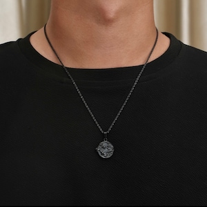 Black Ying Yang Necklace for Men, Dragon & Tiger Pendant Black Necklace Chain - Mens Jewelry, Mens Necklace Gifts Him  - By Twistedpendant