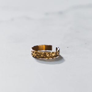 18K Gold Hammered Band Ring - Mens Ring - Stainless Steel Ring For Men - Thin Textured Band Ring - Mens Jewelry By Twistedpendant