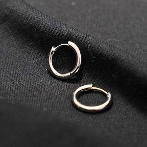 Mens 925 Silver Hoop Earrings - Mens Chunky Hoop Earrings For Men - 15mm Gold / Silver Thick Hoops - Mens Earrings - By Twistedpendant
