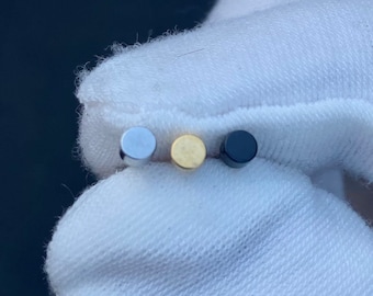 Mens Earrings - Stainless Steel Silver / Gold / Black 3mm Mens Stud Earrings - Tiny Earrings for Men - Man Earring Stud By Twistedpendant