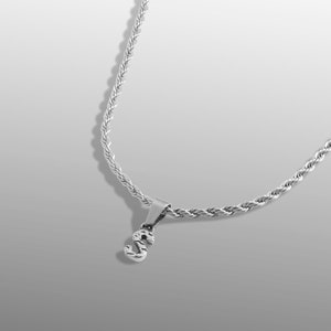 Collar con inicial de plata, collar con letras personalizado para hombres, cadena de cuerda con colgante de inicial - Cadena para hombres con inicial con colgante, joyería para hombres