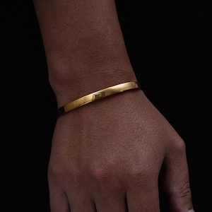 Mens Bracelet - Mens Gold Cuff Bracelet - 18K Gold Cuff Bracelet For Men - Gold Bracelet - Bangle Bracelet Men - By Twistedpendant