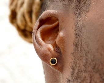 Buy Mens Earrings, Mens Stud Earrings, Gold Stud Earrings, 6mm
