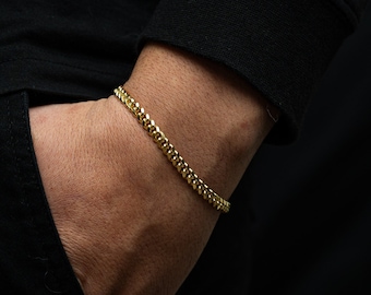 Herrenarmband - 23K Vergoldetes Armband - Goldarmband für Männer - Herrenschmuck - Chunky Goldarmband - Kettenarmband Durch Twistedpendant