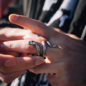 Snake Ring - Mens Ring Silver - Large Silver Snake Ring For Men - Large Silver Statement Signet Ring - Mens Jewelry - Jewelry For Him UK