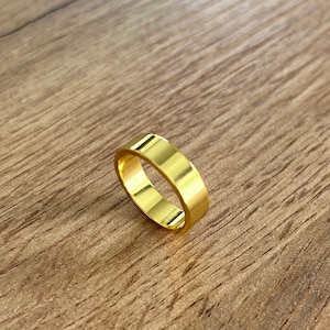 Mens Ring - 18K Gold Band Ring - 925 Sterling Silver Ring For Men - Mens Pinky Rings - 6MM Engagement / Anniversary / Promise Ring