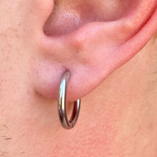 Silver hoops men deals
