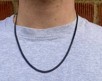 AMDXD Jewelry Men Pendant Necklace Bead Necklace Chain 3mm Vintage Necklaces Men AMDXD Jewelry Men Pendant Necklace Bead Necklace Chain 3mm Vintage Necklaces Men