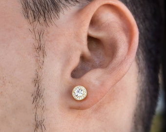 Mens Earrings Dot Stud Earrings, Silver Stud Earrings, Gold Stud Earrings,  Single Stud Earring, Tiny Stud Earrings 4 Mm 