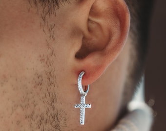 JZZJ 8 Paia Acciaio Inossidabile Orecchini da Uomo Donna Punk Orecchino Cerchio Orecchino Piercing Orecchini Crocifisso