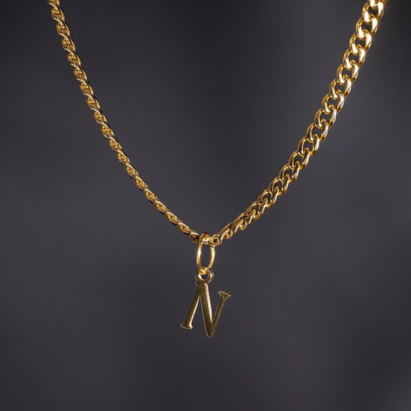 Men Initial Gold Chain Etsy