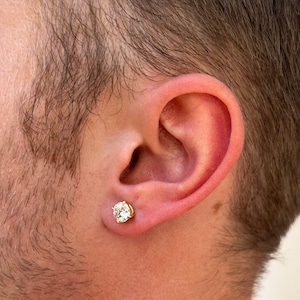 Herren Ohrringe, 18K Gold Ohrstecker Diamant Ohrringe - Herren Moissanite Ohrringe - VVS1 Diamant Ohrstecker Ohrringe - Herren Schmuck Geschenk Von Twistedpendant
