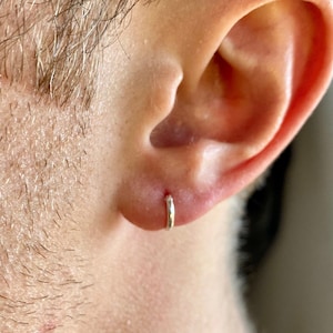 8mm sterling top silver hoop earrings
