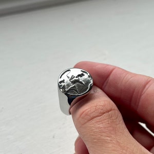 Herrenring - Weltkarte Siegelring Silber - Minimalistischer Herren Siegelring - Siegelring Herren - Herrenring Pinky - Herrenschmuck By Twistedpendant