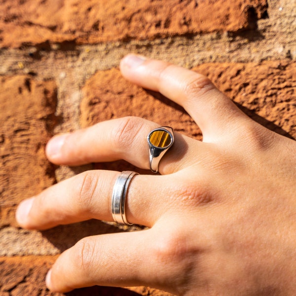Mens Tiger Eye Ring Etsy UK