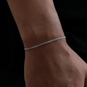 2mm Silver Bracelet Chain - Silver Bracelet Men - By Twistedpendant