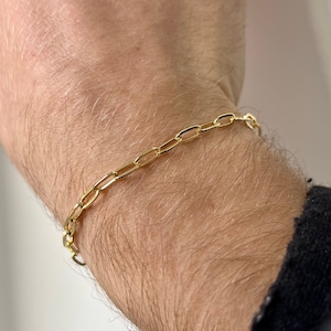 Pulseiras masculinas - Pulseira de ouro 18K masculina - Pulseiras de ouro masculinas - Pulseira de corrente com clipe de papel para homens - Pulseiras masculinas da Twistedpendant