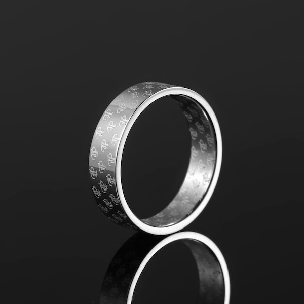 Mens Ring - Rings For Men - Silver Minimalist Band Ring Men - Mens Chunky Ring - Twistedpendant Mens Pinky Ring - Mens Silver Rings Gifts UK