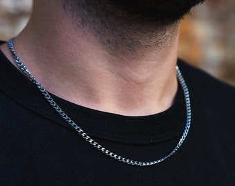 4mm Silver Cuban Chain, Mens Chain, Silver Chain Mens - Mens Necklace - Mens Jewelry - Silver Cuban Link Chain - Mens Gift By Twistedpendant