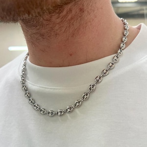 Mens Necklace - Silver Mariner Chain - 7mm Anchor Necklace For Men - Chunky Statement Silver Chain - Mens Jewelry - By Twistedpendant