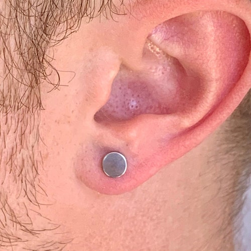 Mens Silver Earrings Stainless Steel Silver 3mm Mens Stud Etsy UK
