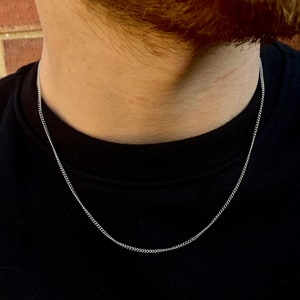 2 mm zilveren ketting, heren zilveren Connell-ketting heren, zilveren ketting heren - ketting voor heren, herensieraden - door twistedpendant