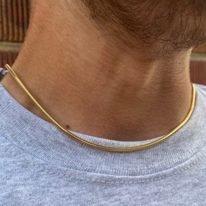 Mens Gold Chain, Gold Chain Men, 18k Gold Snake Chain, Gold Chain Necklace, Minimalist Gold Chains For Men, Mens Jewelry - By Twistedpendant