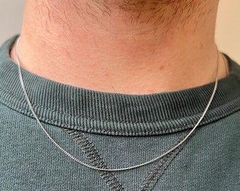 1mm Silver Cuban Link Chain, Mens Chain, Super Thin Silver Chain Mens - By Twistedpendant