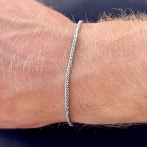 Mens Bracelet - 2mm Silver Minimalist Bracelet For Men - Mens Snake Chain Bracelet - Mens Jewelry - Thin Steel Bracelet Chain Snake Bracelet