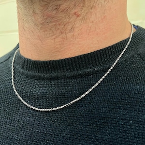 2mm Silver Belcher Chain, Mens Chain, Silver Thin Chain Mens, Mens Jewellery UK, Silver Chain Necklace For Men - By Twistedpendant