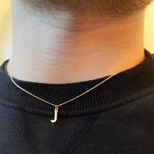 Colar de ouro 18K personalizado para homens A-Z pingente inicial - presente para homem - pingente de ouro masculino - colar de nome inicial de corrente de letra masculina presentes