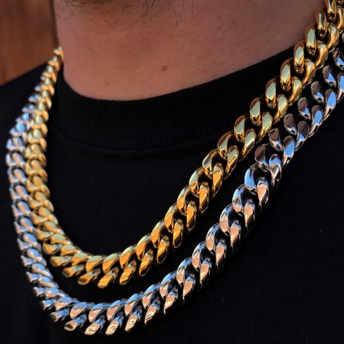 Mens Necklace Chain Thick 12mm Cuban 