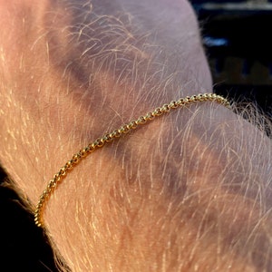 Mens Bracelet, Thin Gold Belcher Bracelet Men, 18K Gold Bracelet Link Chain, Mens Minimalist Gold Bracelet Chain, Mens Jewelry - Link Chain