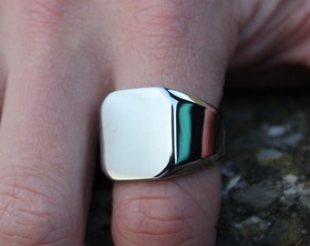 Mens Ring Mens Silver Signet Ring Mens Jewelry Chunky Pinky