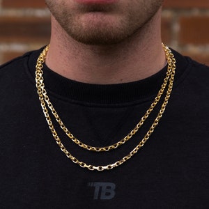Mens Chain Gold Rope Chain Necklace Gold Chains for Men Stainless Steel  Chains 5mm Rope 18 / 20 / 22 Chain 