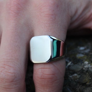 Mens Ring - Mens Silver Signet Ring - Mens Jewelry - Chunky Pinky Ring For Men - Mirror Finish Silver Ring, Rings For Men, By Twistedpendant