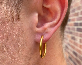 Orecchini a cerchio in oro da uomo Orecchini a cerchio grandi da