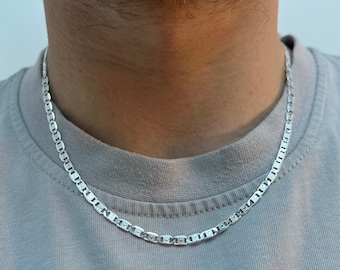Cadena Valentino de Plata - Collar para Hombre - Cadena Love Heat - Cadena de Plata de Ley 925 - Collar para Hombre - Regalos de Joyería para Hombre en el Reino Unido