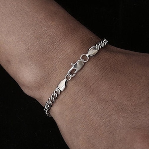 Silver Bracelet Man Chain 5mm Cuban Bracelet Chain, Stainless Steel Mens Bracelet Cuban Link Chain for Men, Mens Gifts - By Twistedpendant